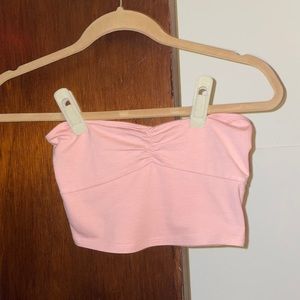 Pale Pink Cropped Tube Top